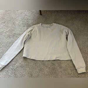 Light blue/gray lightweight cropped crewneck